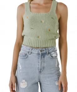 Wanderlust By Abby NEW Embroidered Sweater Tank