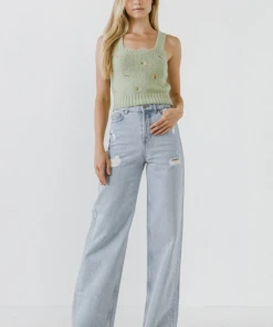 Wanderlust By Abby NEW Embroidered Sweater Tank