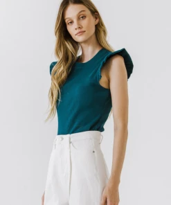 Wanderlust By Abby NEW Ruffle Detail Knit Top