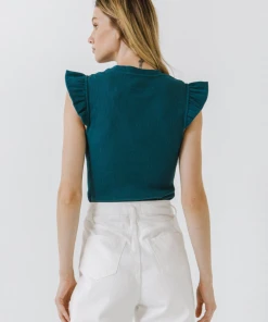 Wanderlust By Abby NEW Ruffle Detail Knit Top