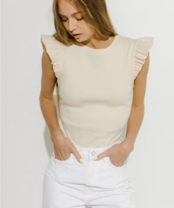 Wanderlust By Abby NEW Ruffle Detail Knit Top