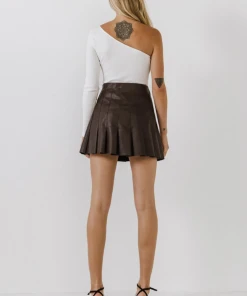 Wanderlust By Abby CLOTHING Pleated Leather Skirt