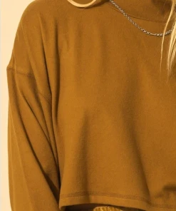 Wanderlust By Abby Mock Neck Oversized Cropped Sweatshirt SALE