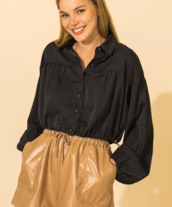 Wanderlust By Abby SALE Drop Shoulder Drawstring Top