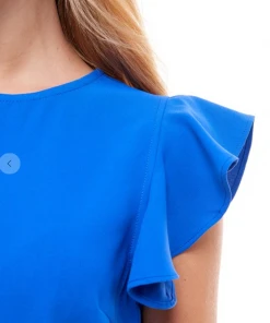 Wanderlust By Abby NEW Round Neck Flutter Sleeve Top