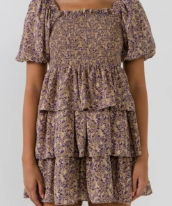 Wanderlust By Abby NEW Purple & Gold Floral Dress
