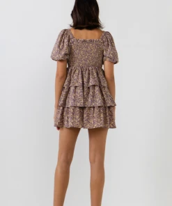 Wanderlust By Abby NEW Purple & Gold Floral Dress