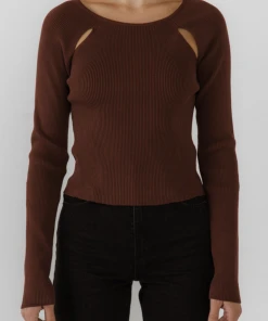 Wanderlust By Abby Double Cut-Out Knit Top NEW