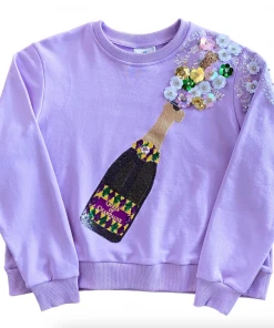 Queen Of Sparkles Mardi Gras Champagne Sweatshirt