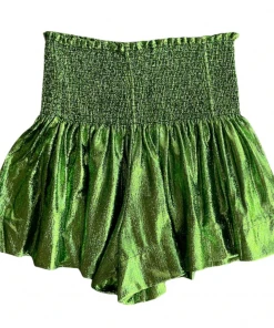 Queen Of Sparkles Green Swing Shorts CLOTHING