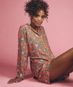 Wanderlust By Abby NEW Coral Leopard Pajamas