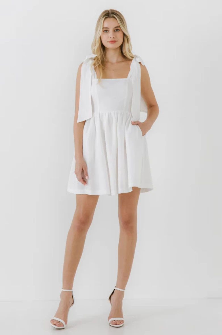 Wanderlust By Abby Bowed Square Neckline Babydoll Dress CLOTHING 4 Wanderlust By Abby Bowed Square Neckline Babydoll Dress CLOTHING