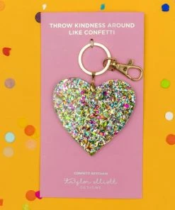 Wanderlust By Abby NEW Confetti Acrylic Heart Keychain