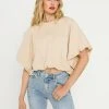 Wanderlust By Abby High-Low Cropped T-Shirt NEW