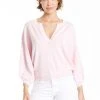 Wanderlust By Abby IDA HENLEY SWEATER PINK