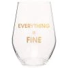 Wanderlust By Abby Everything Is Fine Stemless Wine Glass