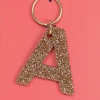 Wanderlust By Abby Glitter Letter Keychain NEW
