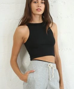 Wanderlust By Abby Sleeveless Crew Neck Crop Top NEW