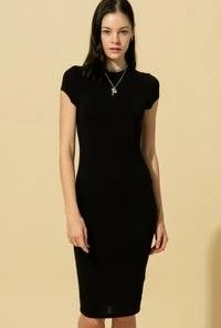 Wanderlust By Abby Fitted Black Dress