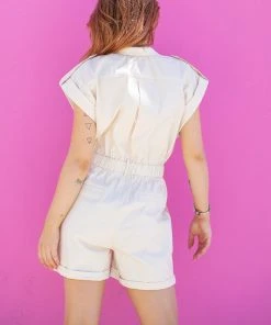 Wanderlust By Abby Button Up Short Sleeve Romper NEW