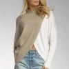 Wanderlust By Abby NEW Mock Neck Color Block Sweater