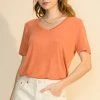 Wanderlust By Abby NEW Wide V Neck Short Sleeve Shirt