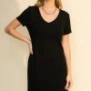 Wanderlust By Abby Short Sleeve V-Neck Curve Hem Dress 1 Wanderlust By Abby Short Sleeve V-Neck Curve Hem Dress