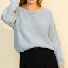 Wanderlust By Abby Mixed Feelings Relaxed Balloon Sleeve Sweater NEW