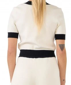 Wanderlust By Abby NEW Gold Button Short Sleeve Sweater