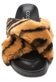 Wanderlust By Abby SALE Seasons Fur Slides Tiger Stripes 3 Wanderlust By Abby SALE Seasons Fur Slides Tiger Stripes