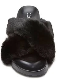 Wanderlust By Abby Seasons Fur Slides Black