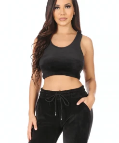 Wanderlust By Abby Velour Cropped Tank Top