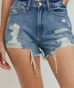 JBD Denim SALE JBD High Rise Shorts W/ All Over Destruction