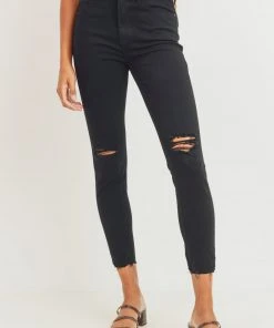 JBD Denim JBD High Rise Destroyed Skinny- Black
