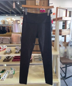 Wanderlust By Abby Black Animal Print Leggings NEW