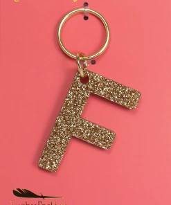 Wanderlust By Abby Glitter Letter Keychain NEW