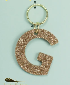 Wanderlust By Abby Glitter Letter Keychain NEW