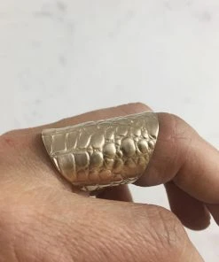 Mimosa Handcrafted Mimosa Alligator Skin Cuff Ring
