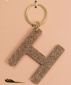 Wanderlust By Abby Glitter Letter Keychain NEW