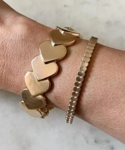 Mimosa Handcrafted Petite Heart Cuff NEW