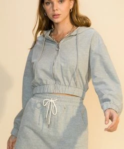 Wanderlust By Abby Zipper Hoodie Crop Jacket