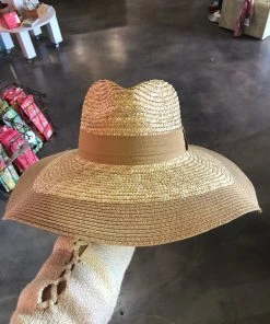 Wanderlust By Abby Straw Fashion Hat With Trim NEW
