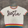 Queen Of Sparkles Fiesta Short Sleeve Sweater