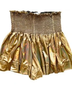 Queen Of Sparkles Gold Holographic Shorts