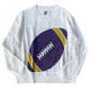 Queen Of Sparkles Purple Rhinestone Football Sweater