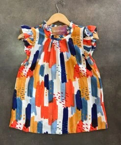 Wanderlust By Abby Printed Flutter Sleeve Top