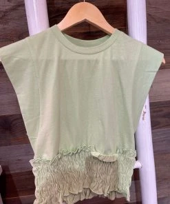 Wanderlust By Abby Smocked Waist T-Shirt NEW