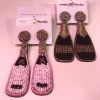 Wanderlust By Abby NEW Champagne Bottle Earrings
