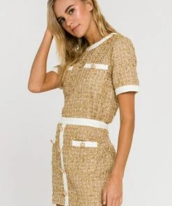 Wanderlust By Abby Metallic Tweed Top SALE