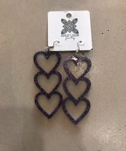 Wanderlust By Abby NEW Triple Heart Earrings
